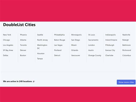 doiblelist|Cities 